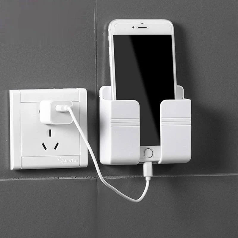 Phone Holder Wall-Mounted Drill-Free Adhesive Charging Access