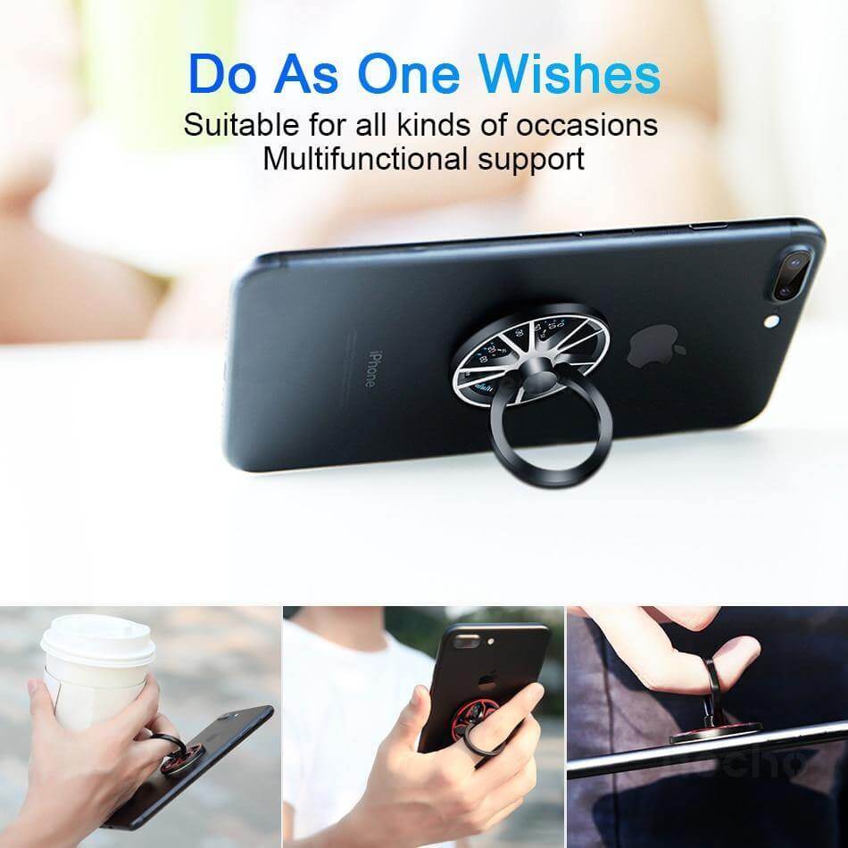 Phone Ring Holder Metal 360° Rotating Foldable Stand