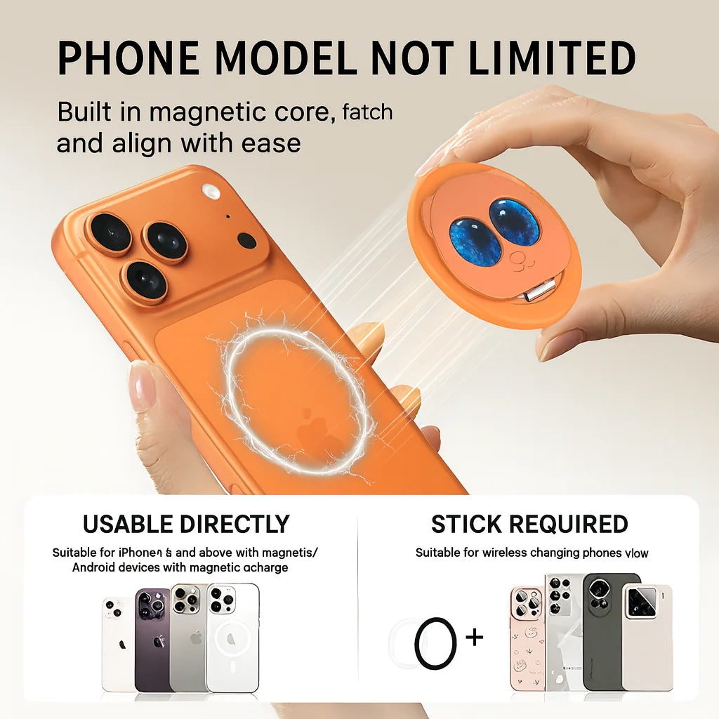 Phone Ring Stand Magnetic 360° Rotating Foldable Kickstand