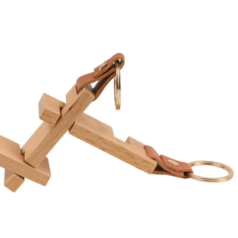 Phone Stand Natural Wood Portable Keychain Design