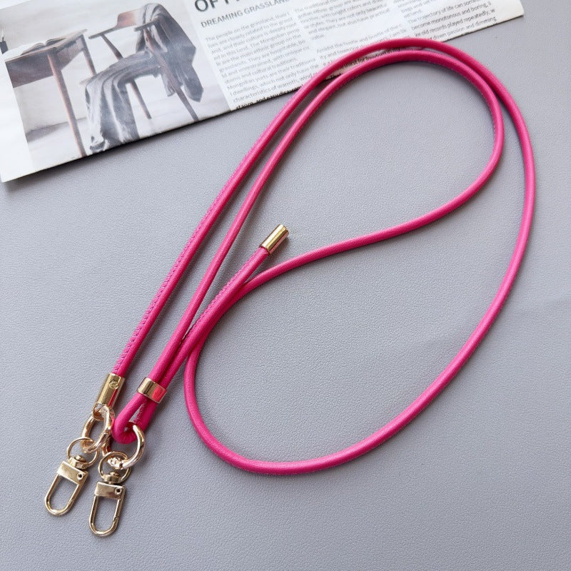 Phone Strap Leather Adjustable Length With Dual Metal Clips
