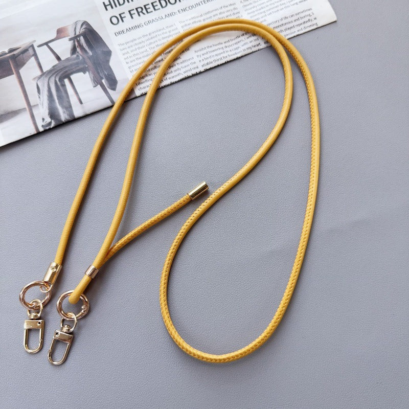 Phone Strap Leather Adjustable Length With Dual Metal Clips