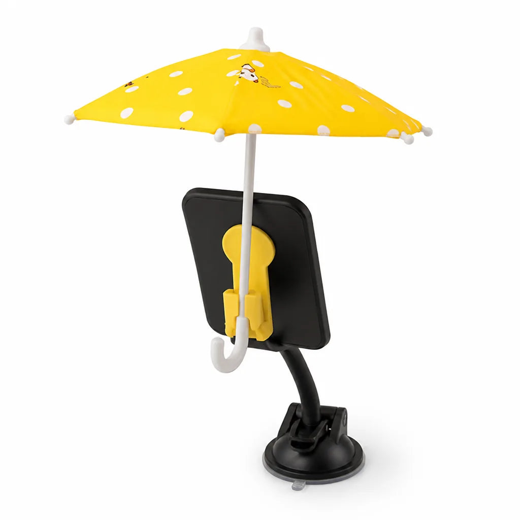 Phone Umbrella Holder Silicone Suction-Mount Sun & Rain Shield