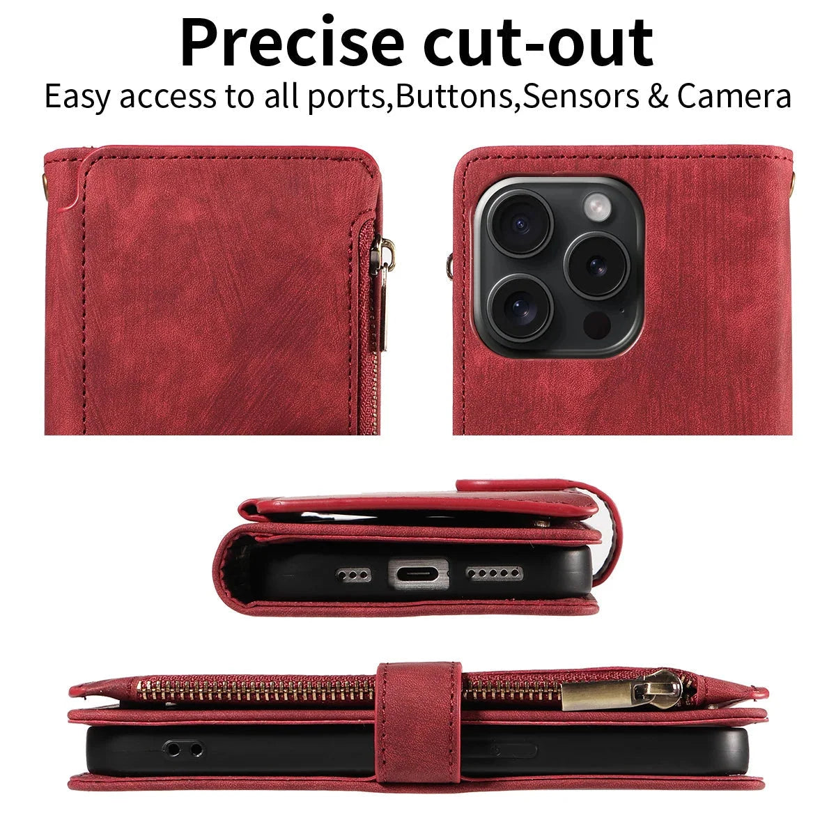 Phone Wallet Case Card & Cash Storage Wrist Strap