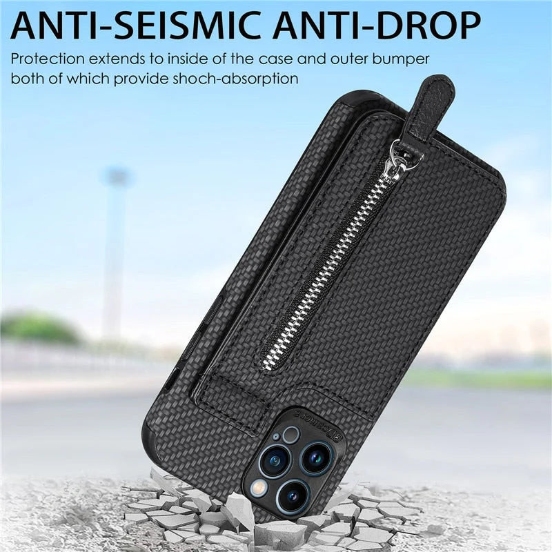 Phone Wallet Case Card Pocket & Kickstand