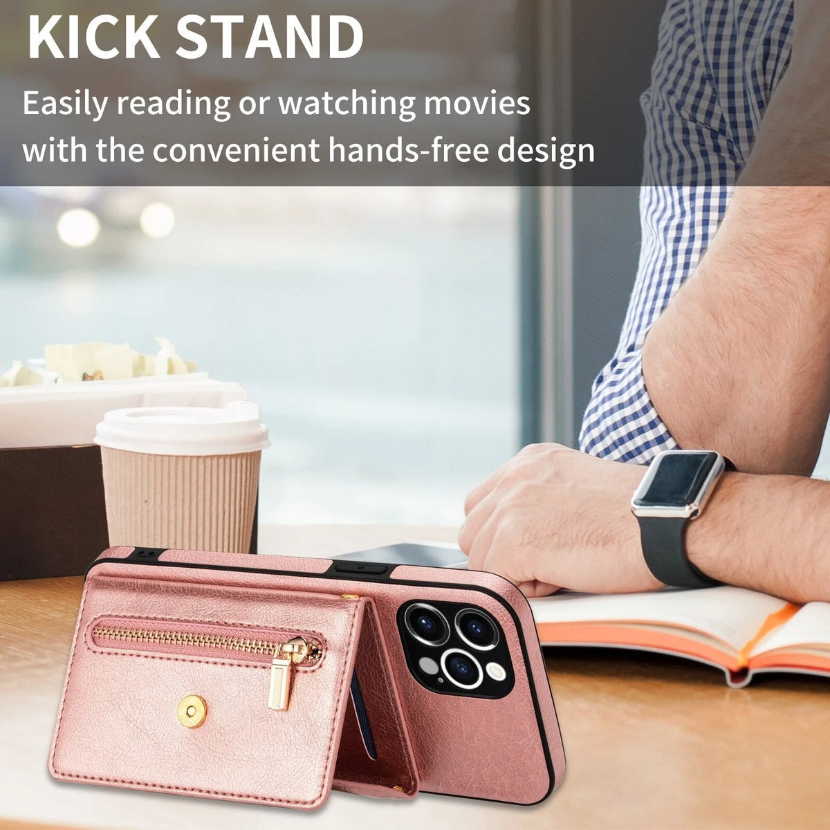 Phone Wallet Case Card Pocket Lanyard Dustproof