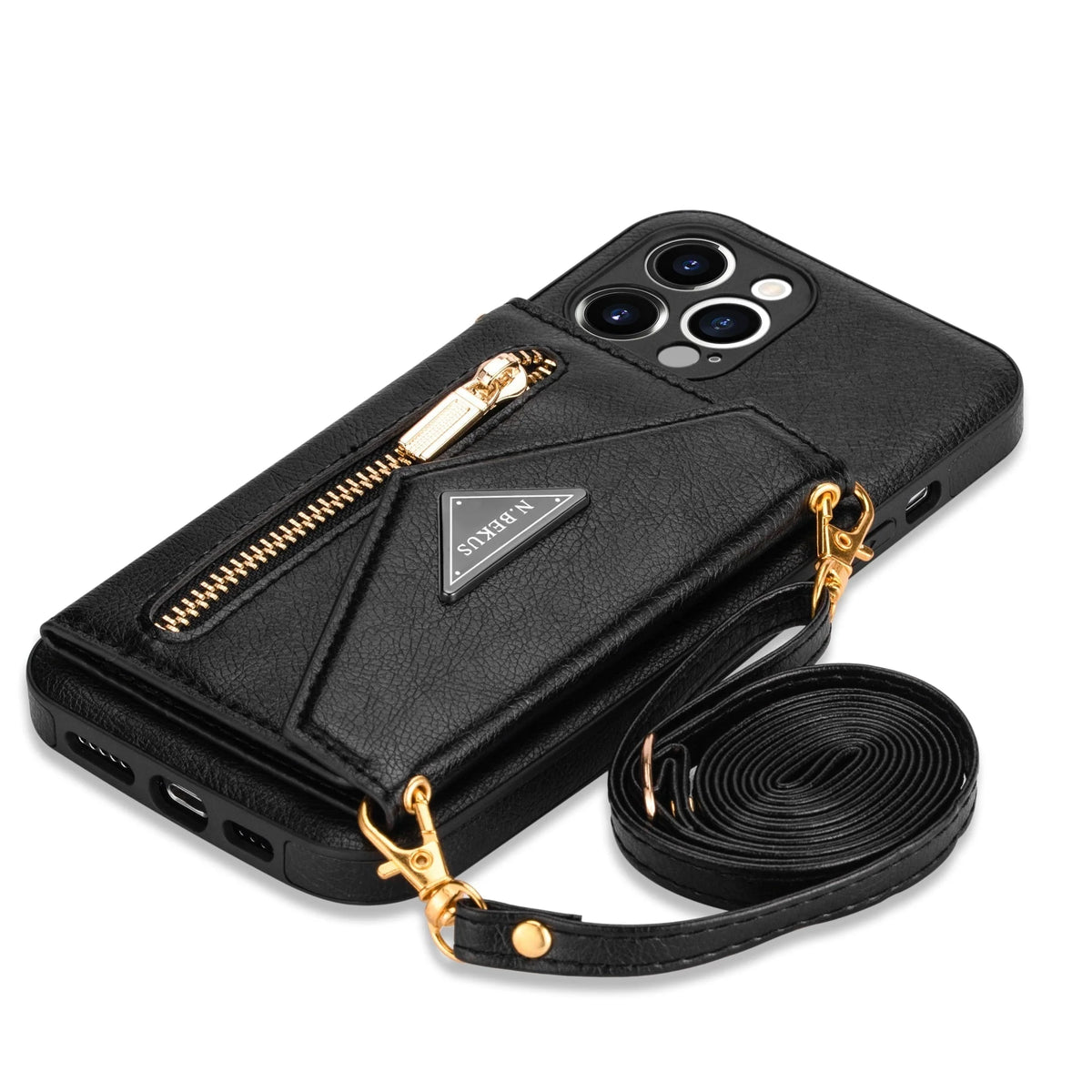 Phone Wallet Case Card Pocket Lanyard Dustproof