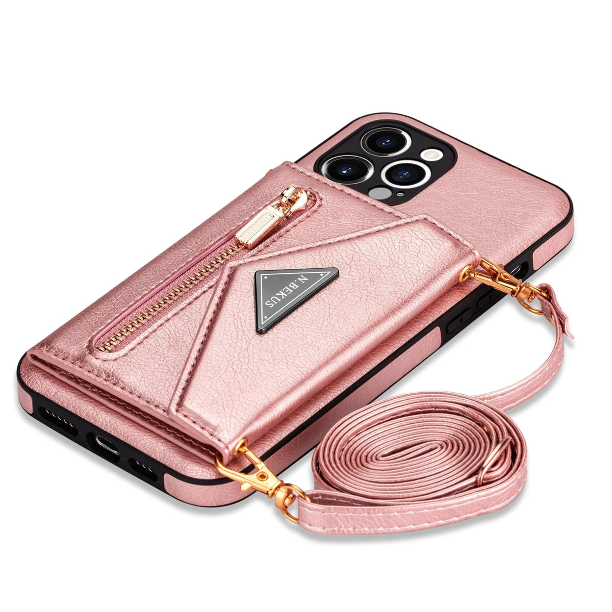 Phone Wallet Case Card Pocket Lanyard Dustproof