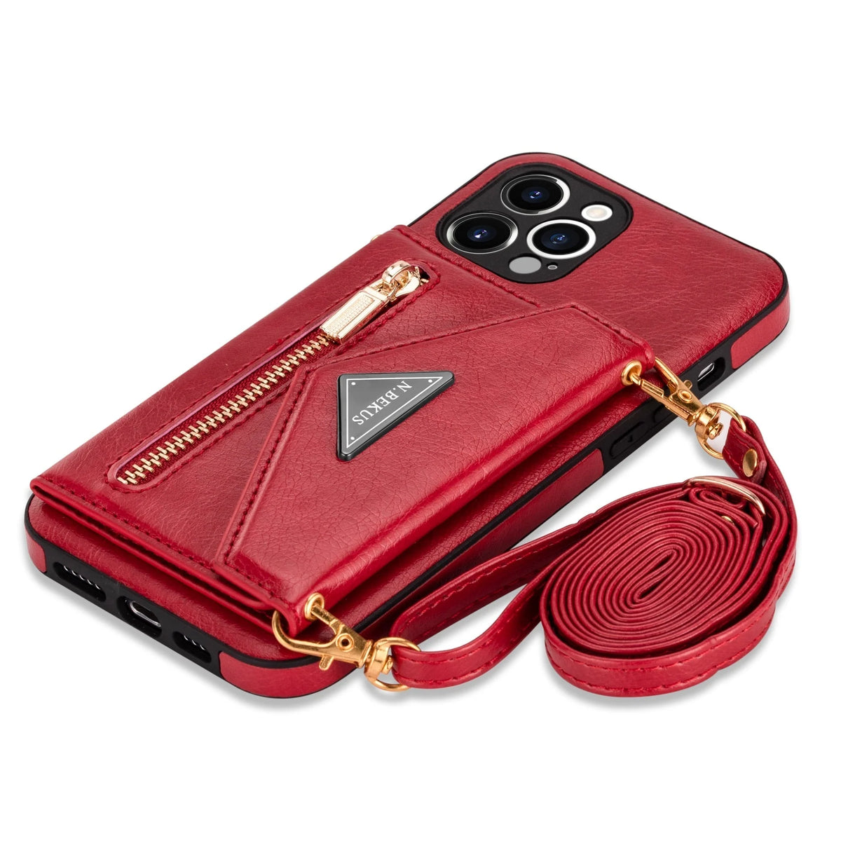 Phone Wallet Case Card Pocket Lanyard Dustproof