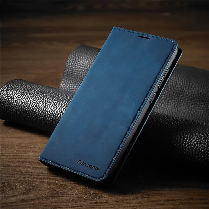 Phone Wallet Case Magnetic Closure Card Slots Foldable Stand