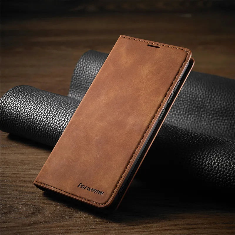 Phone Wallet Case Magnetic Closure Card Slots Foldable Stand