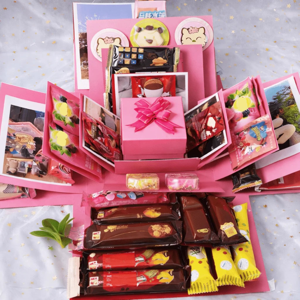 Photo Explosion Box Four-Panel Foldable Sticker Kit & Guides
