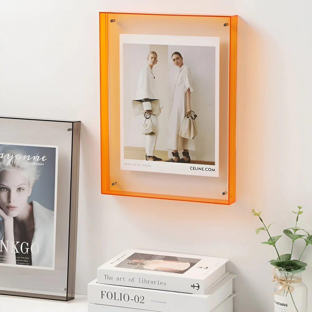 Photo Frame Transparent Acrylic Freestanding or Wall-Mounted