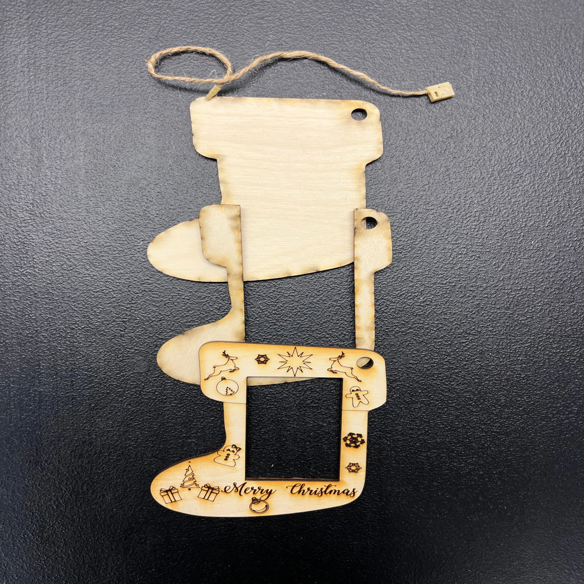 Photo Stocking Ornament Wooden DIY Kit & Ready Painted