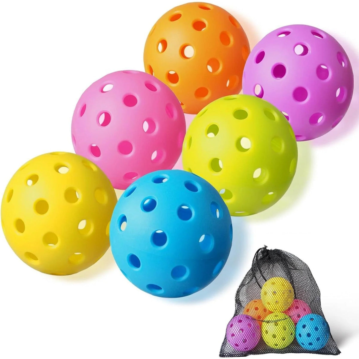 Pickleball Balls Wind-Stable High-Visibility 6-Pack