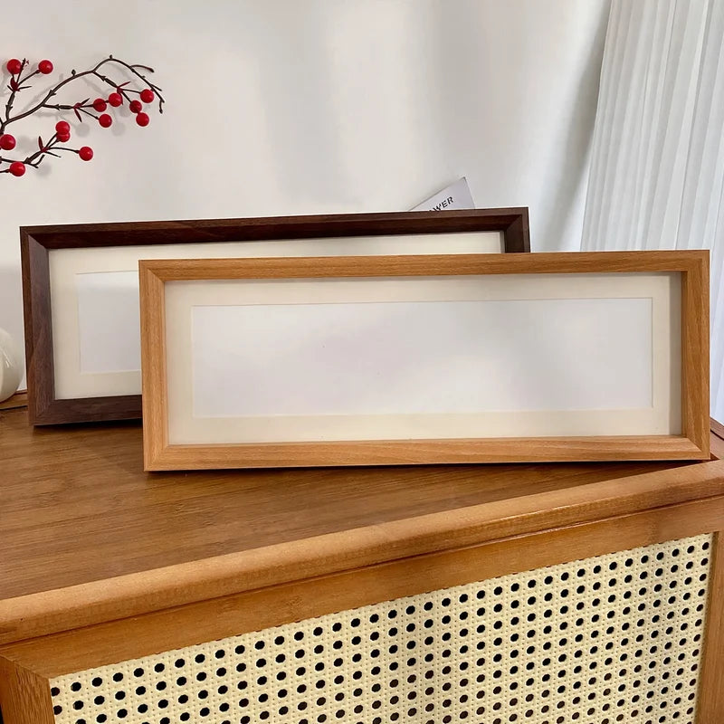 Picture Frame Wooden Glass Front Long Format 15 × 42 cm