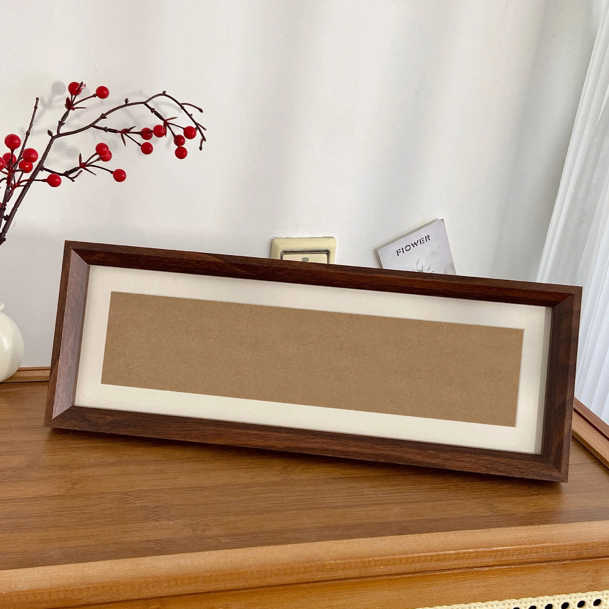 Picture Frame Wooden Glass Front Long Format 15 × 42 cm