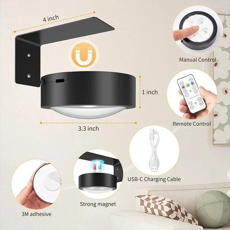 Picture Light Rechargeable LED Remote Control Three Color Temperatures