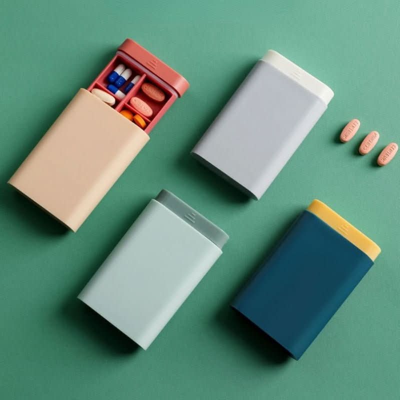 Pill Organizer Adjustable Compartments Compact Travel Storage