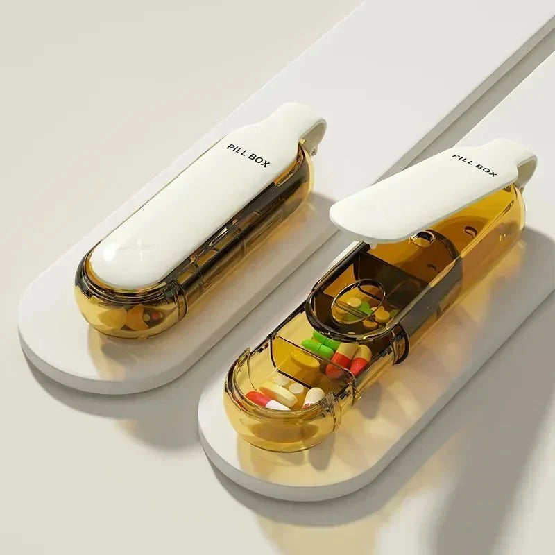 Pill Organizer Compact Travel Case Secure Lid