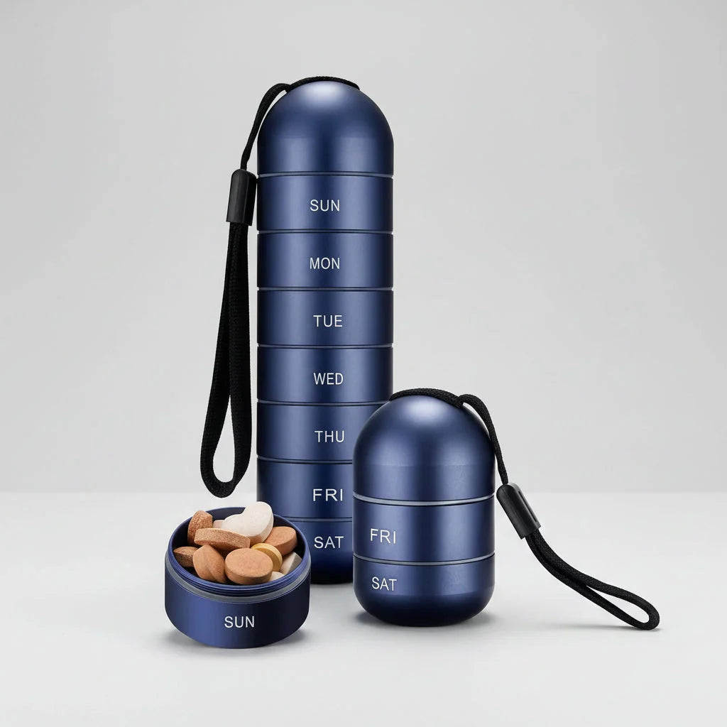 Pill Organizer Individually Sealed Compartments Pocket-Sized