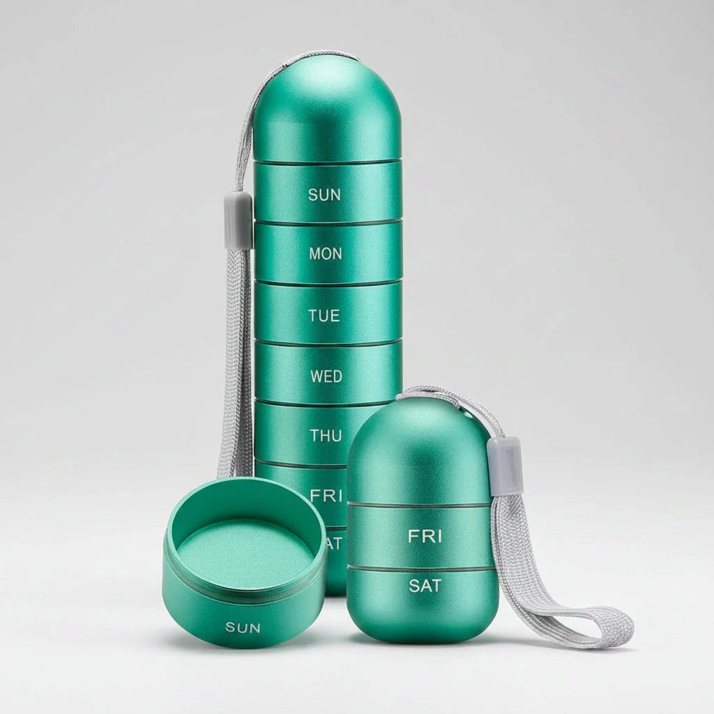 Pill Organizer Individually Sealed Compartments Pocket-Sized