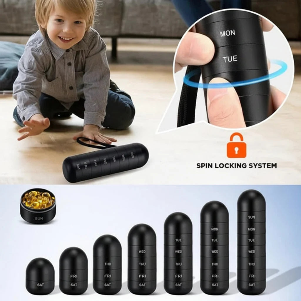 Pill Organizer Individually Sealed Compartments Pocket-Sized