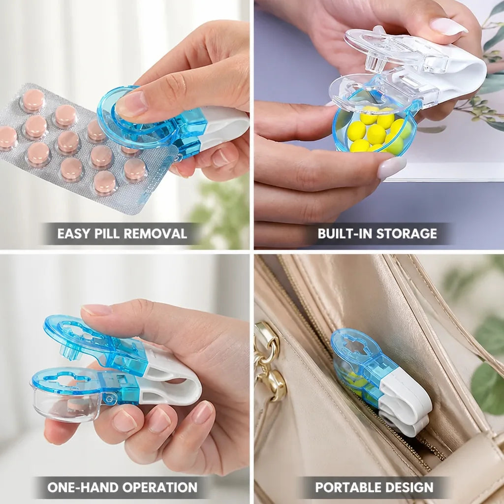 Pill Remover One-Hand Operation Built-In Storage