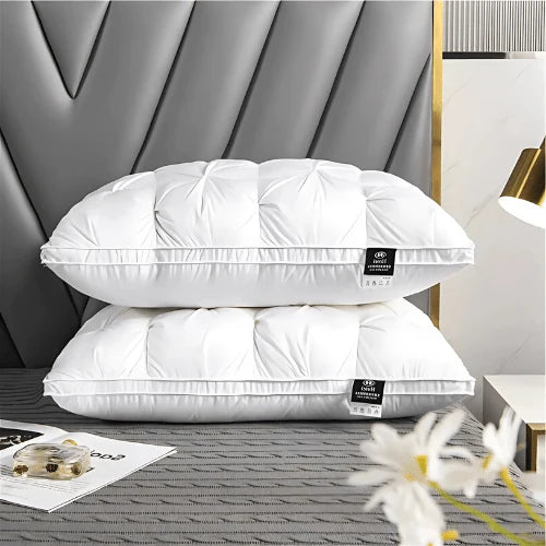 Pillow 100% Goose Down Breathable Hypoallergenic Machine Washable