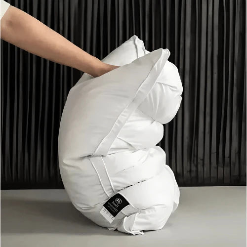 Pillow 100% Goose Down Breathable Hypoallergenic Machine Washable