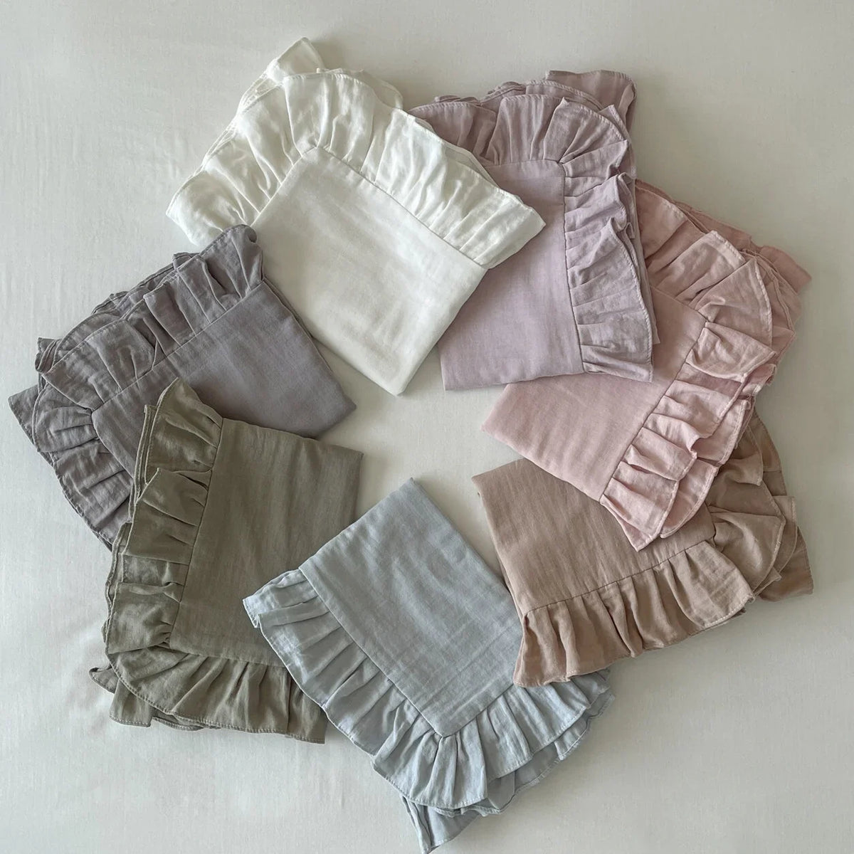 Pillowcase Set Pre-Washed Linen & Ruffled Edge