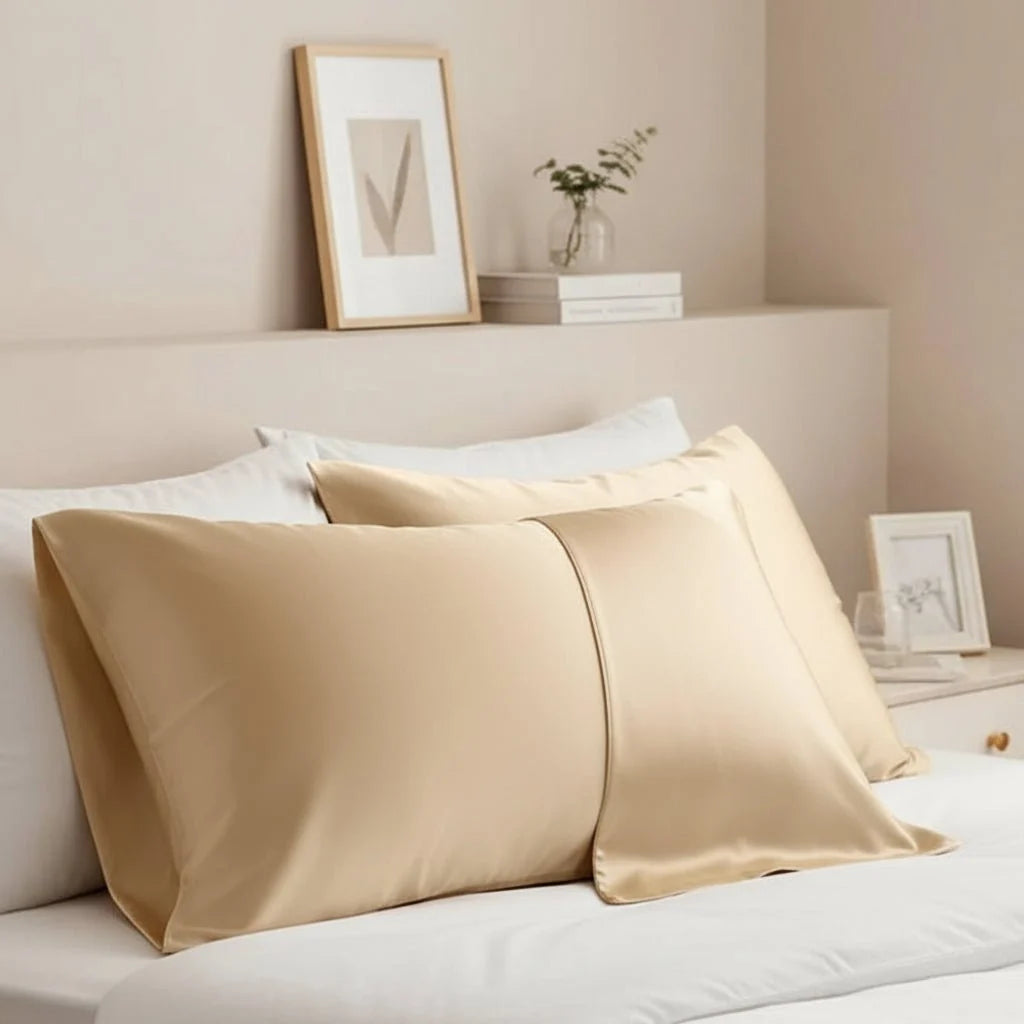 Pillowcase Silk-Like Polyester Breathable Concealed Zipper