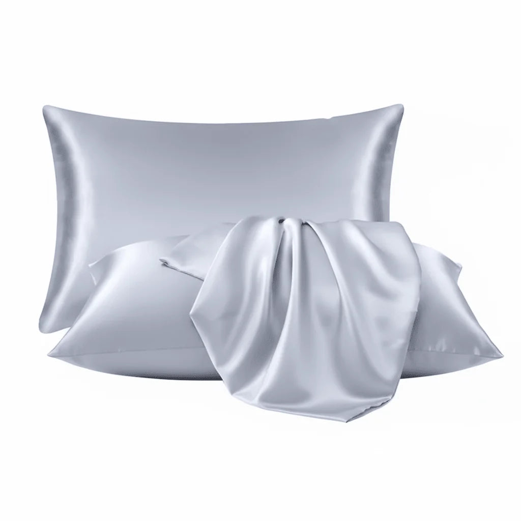 Pillowcase Silk-Like Polyester Breathable Concealed Zipper