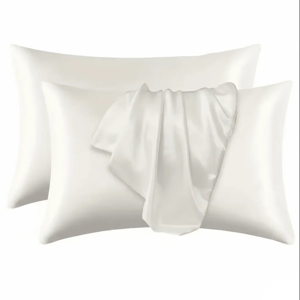 Pillowcase Silk-Like Polyester Breathable Concealed Zipper