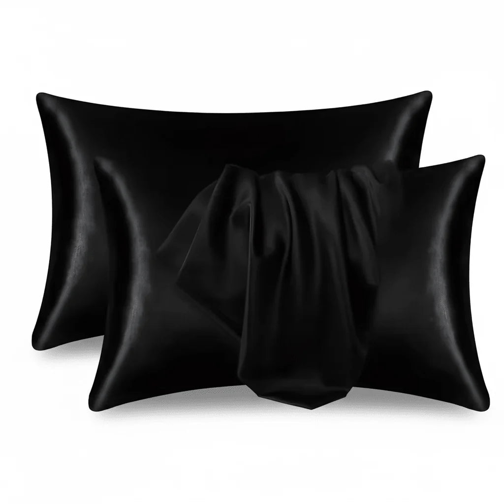 Pillowcase Silk-Like Polyester Breathable Concealed Zipper