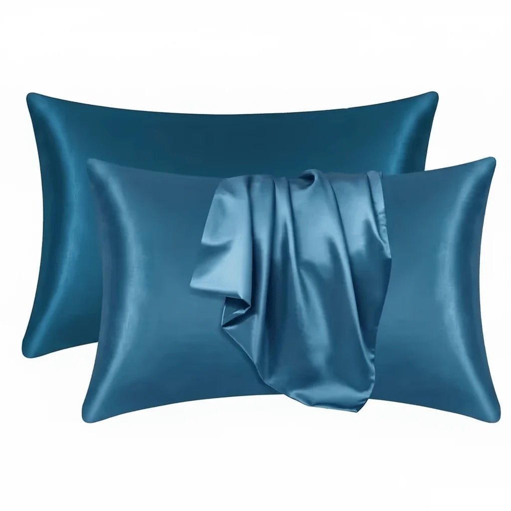 Pillowcase Silk-Like Polyester Breathable Concealed Zipper