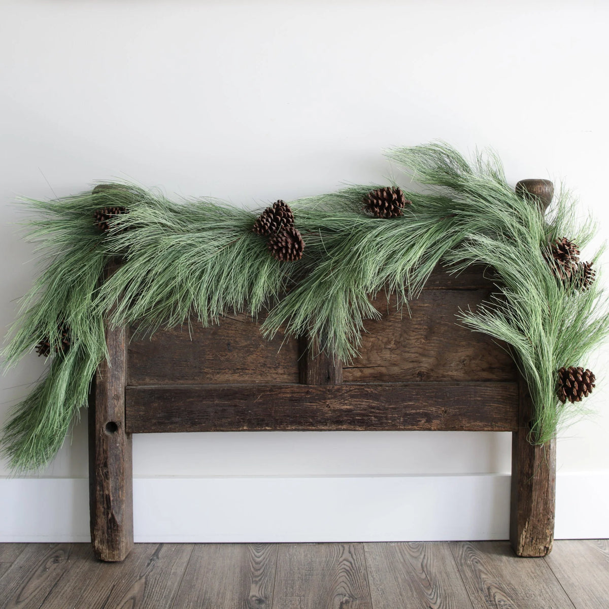 Pine Garland Long Needle 6 Foot Pinecone Accents