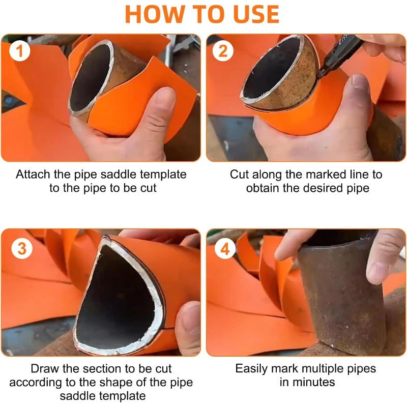 Pipe Saddle Marking Template Flexible 10-Size Set