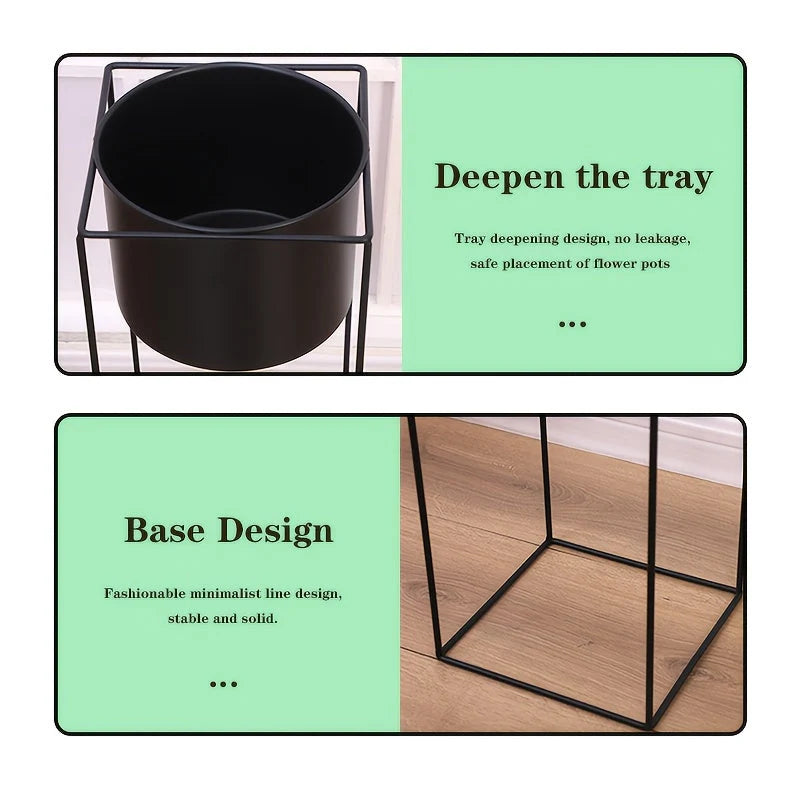 Plant Stand Powder-Coated Steel Open Frame & Non-Marking Feet