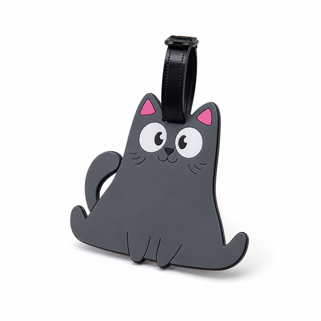 Playful Cat Luggage Tag (Writable Back)