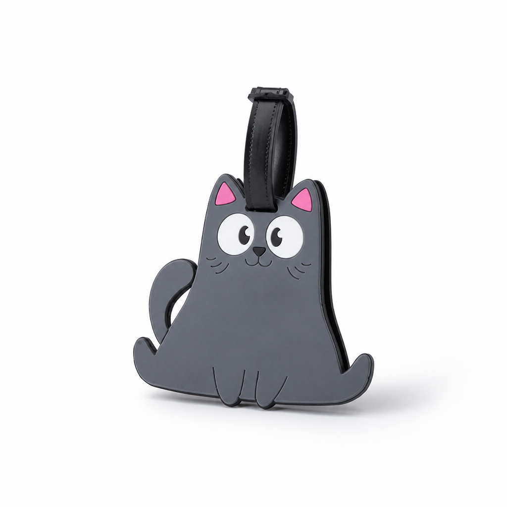 Playful Cat Luggage Tag (Writable Back)