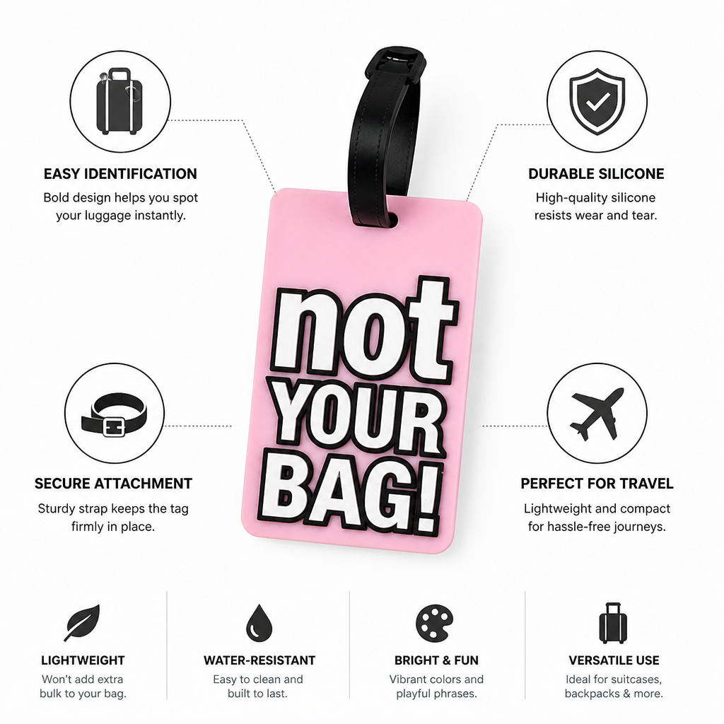 Playful Phrase Silicone Luggage Tag
