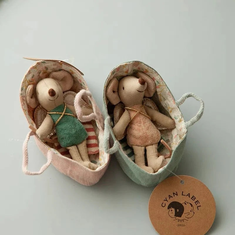 Plush Animal Doll Handcrafted Cotton-Linen Crocheted Outfit