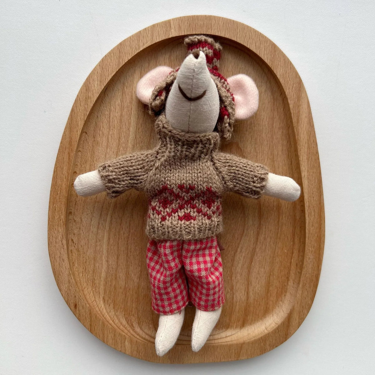 Plush Animal Doll Handcrafted Cotton-Linen Crocheted Outfit