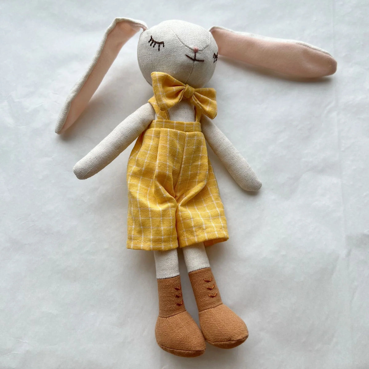 Plush Animal Doll Handcrafted Cotton-Linen Crocheted Outfit