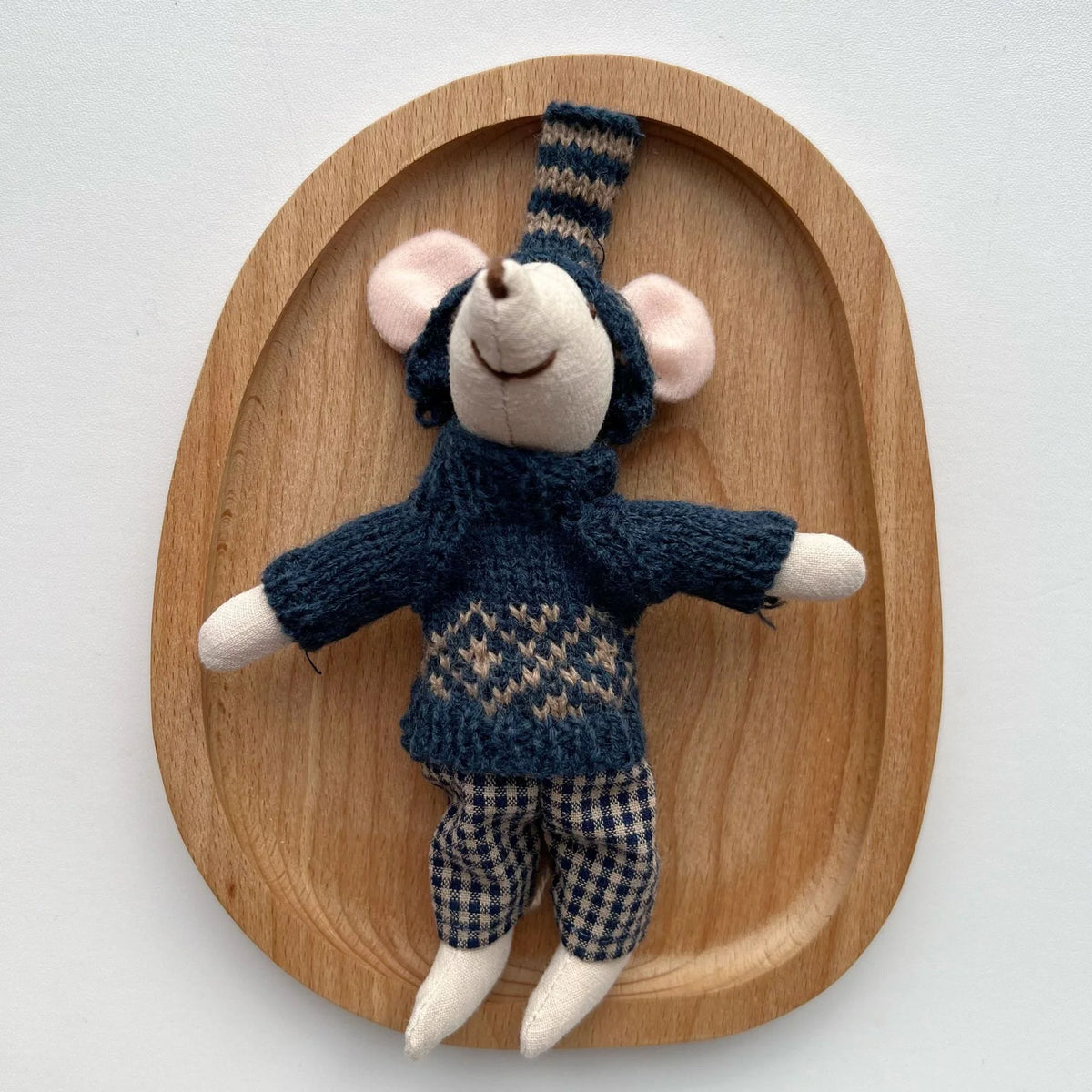 Plush Animal Doll Handcrafted Cotton-Linen Crocheted Outfit