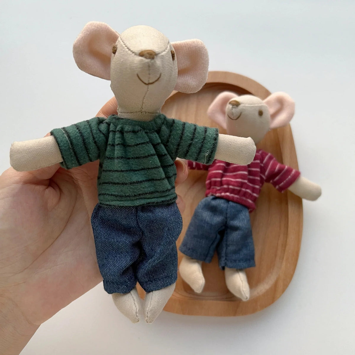 Plush Animal Doll Handcrafted Cotton-Linen Crocheted Outfit