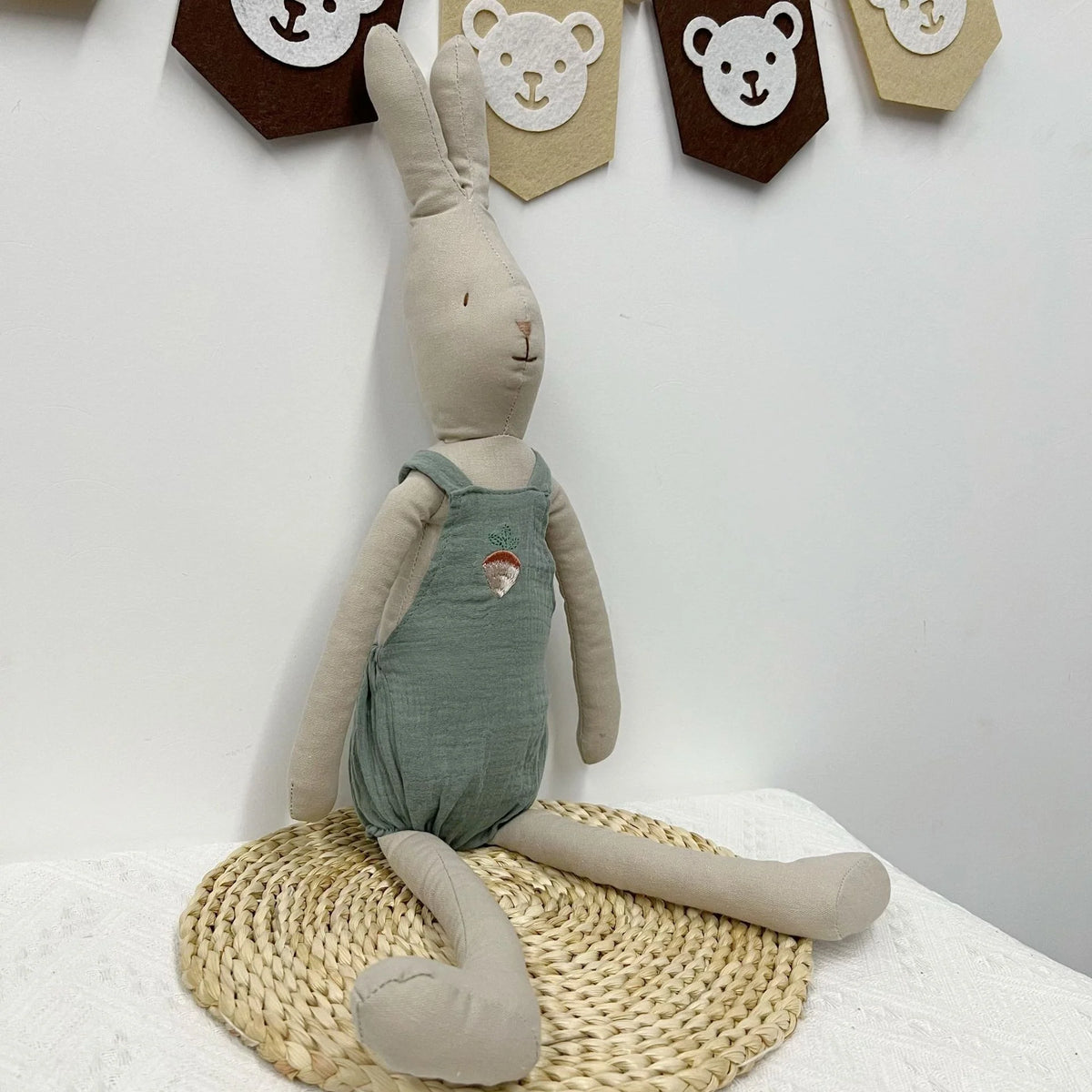 Plush Animal Doll Handcrafted Cotton-Linen Crocheted Outfit