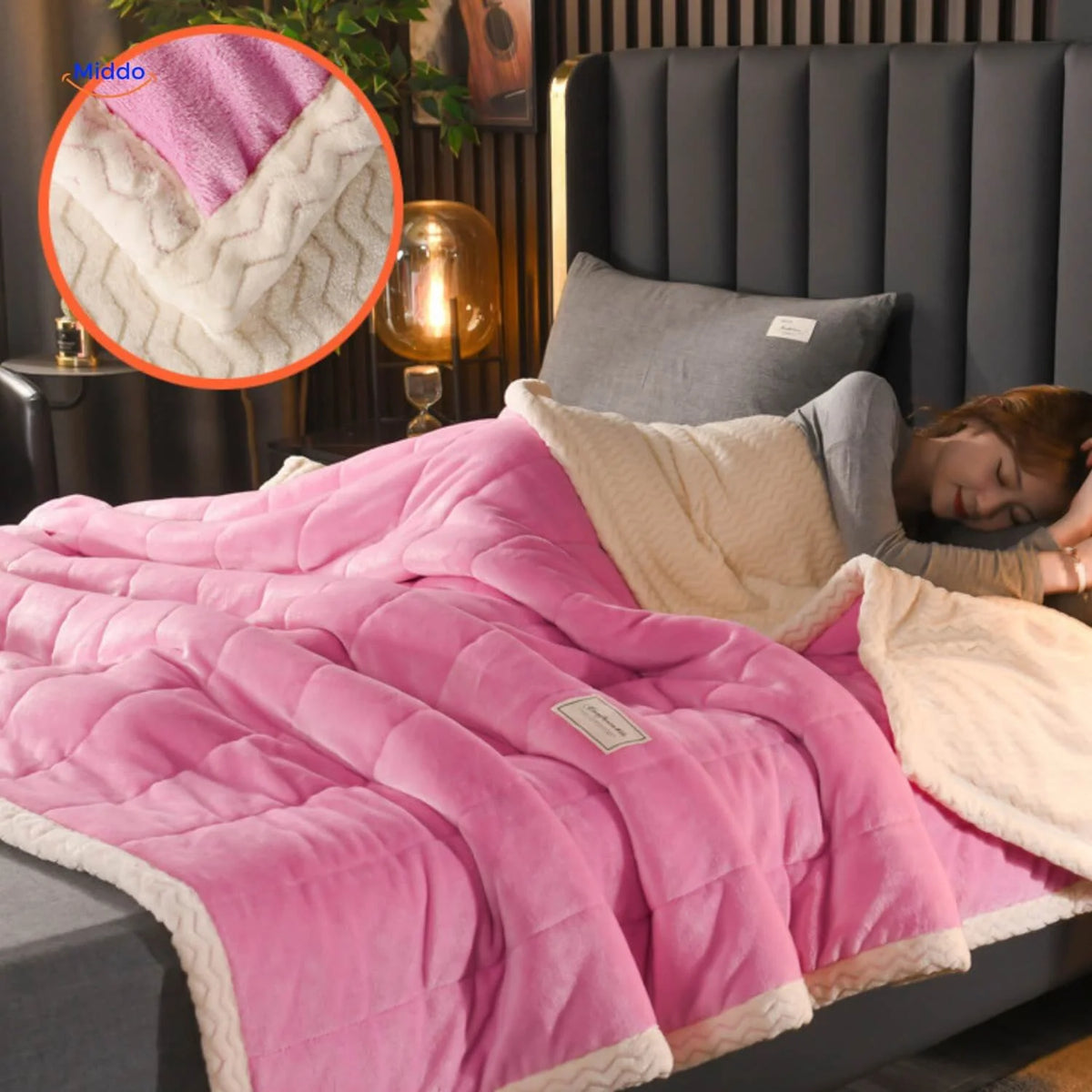 Plush Blanket Double-Sided Fleece Machine Washable Warmth