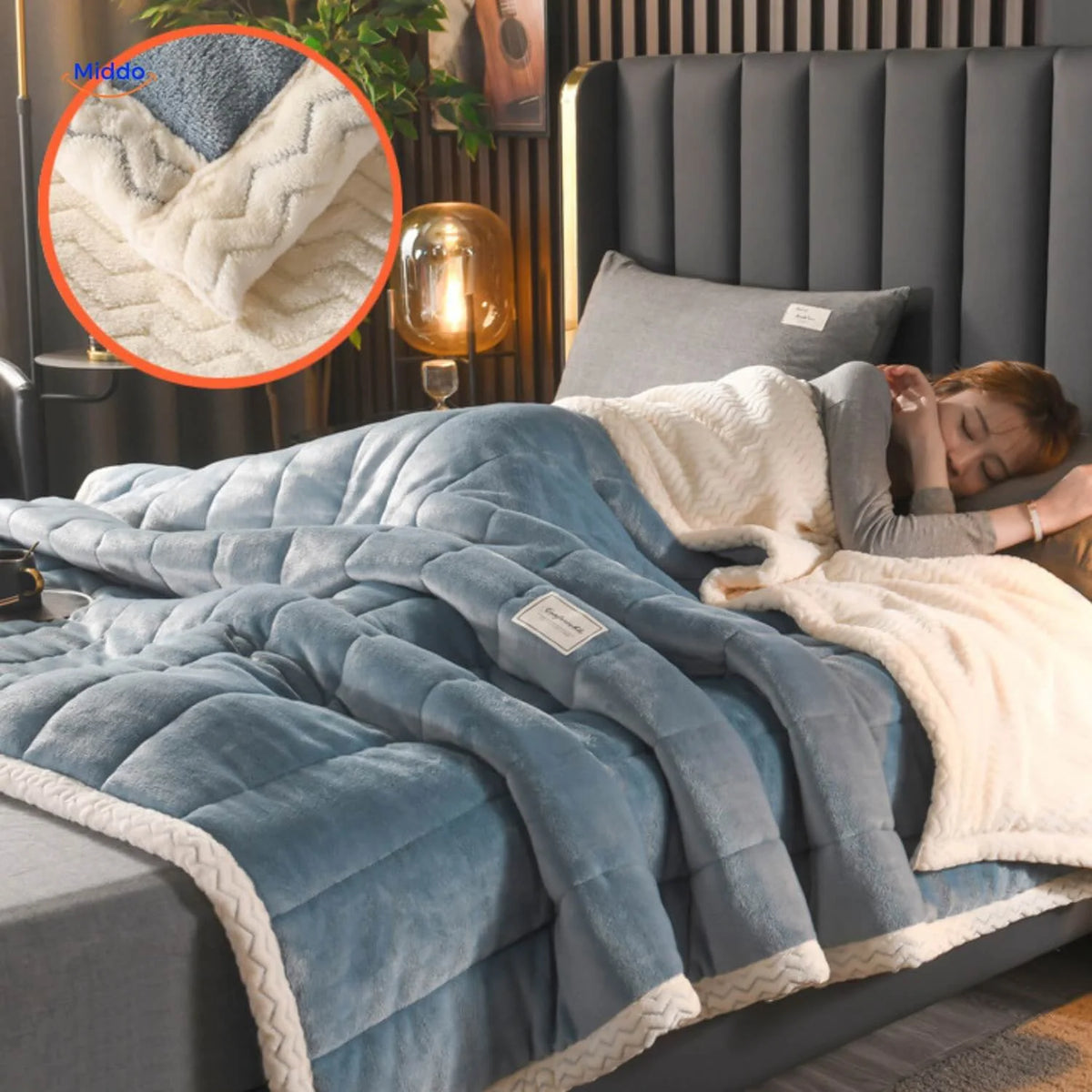 Plush Blanket Double-Sided Fleece Machine Washable Warmth